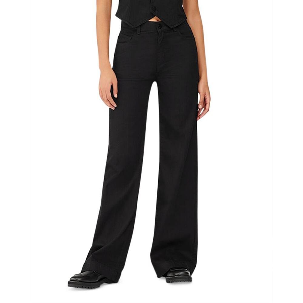 Dl1961 'Hepburn' Black High Rise Wide Leg Vintage Denim Jeans Size 28